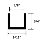 CSDCD38, U Channel for 3/8" Shower Door Fixed Panel Brushed Nickel